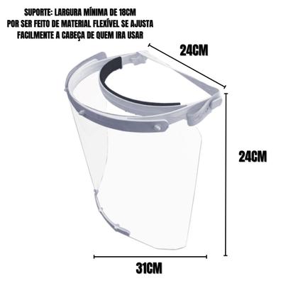 Imagem de Kit 5 Máscara Protetor Facial Transparente Confortável