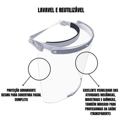 Imagem de Kit 5 Máscara Protetor Facial Transparente Confortável