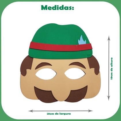 Imagem de Kit 5 Máscaras em EVA Fantasia Infantil Brincadeira Lenhador