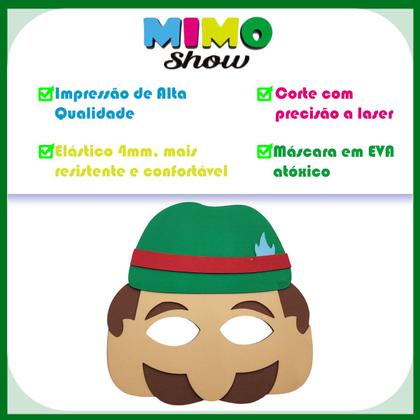 Imagem de Kit 5 Máscaras em EVA Fantasia Infantil Brincadeira Lenhador