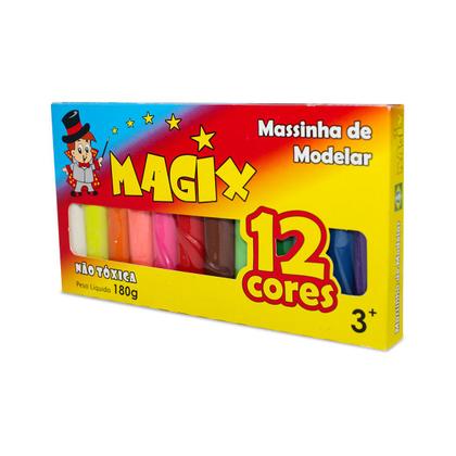 Imagem de Kit 5 Massinha De Modelar 12 Cores Magix 180g Multicolor