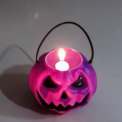 Imagem de Kit 5 Mini Balde Formato de Abóbora Roxa com Alça Festa Dia Bruxas Halloween