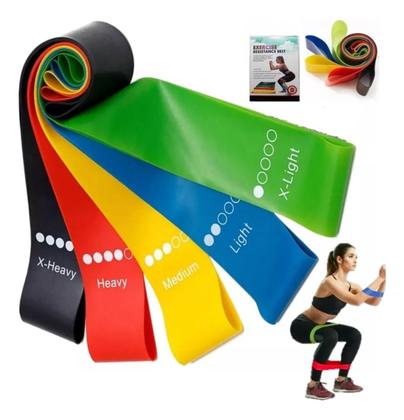 Imagem de Kit 5 Mini Band Elástico Exercício Academia Treino em Casa