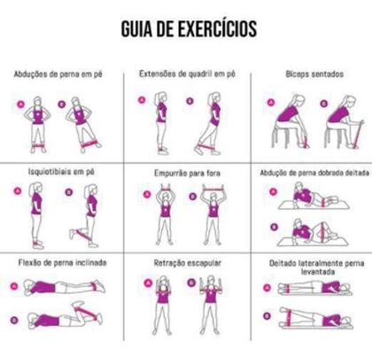 Imagem de Kit 5 Mini Band Elástico Exercício Academia Treino Em Casa - Resistance Belt - MCLASSIC