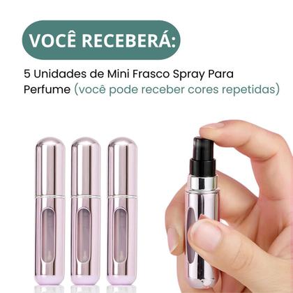 Imagem de Kit 5 Mini Frasco Spray Porta Perfume 5ml Para Viagem Mala Bolsa