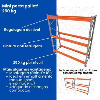 Imagem de Kit 5 mini porta pallet 250 kg 180x200x60 (CxLxP)