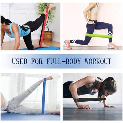 Imagem de Kit 5 Mini Thera Band Elástico Academia Fitness Faixa Treino Elástico Tensão Leve Médio Forte Treino