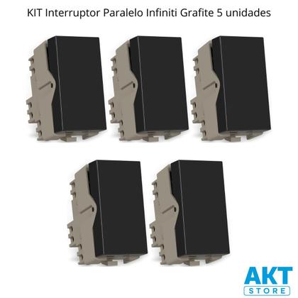 Imagem de Kit 5 Módulo Interruptor Paralelo Grafite Infiniti MarGirius