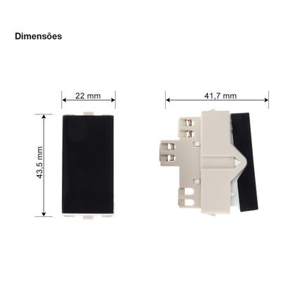 Imagem de Kit 5 Módulo Interruptor Simples 10A Preto MarGirius