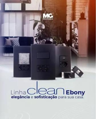 Imagem de Kit 5 Módulos Interruptor Simples Ebony Clean Margirius 16810