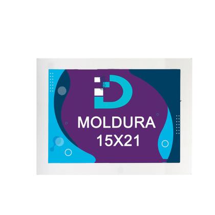 Imagem de Kit 5 Molduras Brancas 15x21 Com Fundo Em Eucatex Para Decoração e Arte Artesanal