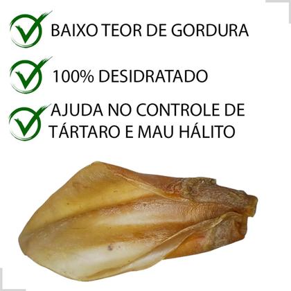 Imagem de Kit 5 Mordedor Pet Para Cães Orelha Bovina Natural Boi Brinquedo  Cachorro  Desidratada Osso  Roer Petisco Higiene bucal Antistress Adestramentos Agr