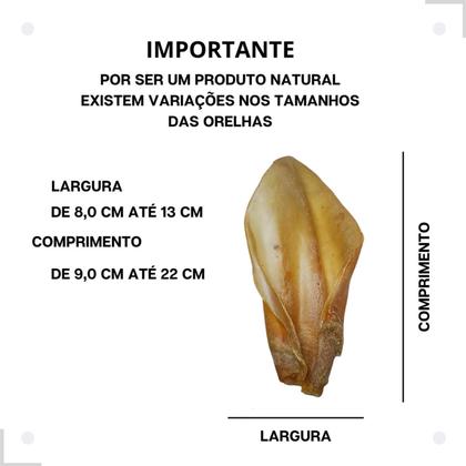 Imagem de Kit 5 Mordedor Pet Para Cães Orelha Bovina Natural Boi Brinquedo  Cachorro  Desidratada Osso  Roer Petisco Higiene bucal Antistress Adestramentos Agr