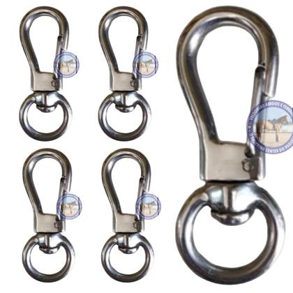 Imagem de Kit 5 Mosquetão Aço Inox Profissional Engate Rápido suporta