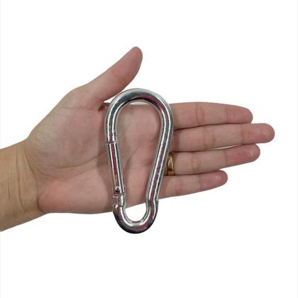 Imagem de Kit 5 mosquetao trava simples 10x100mm 350kg esporte