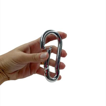 Imagem de Kit 5 mosquetao trava simples 10x100mm 350kg esporte