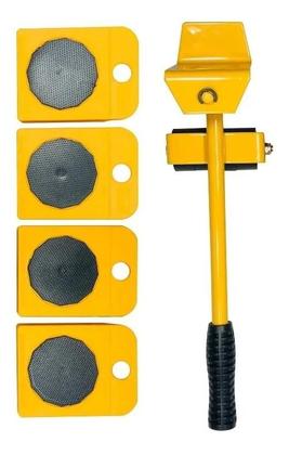 Imagem de Kit 5 Movedor Rodinhas Transportador Para Muança Móveis Pesados Move Fácil Movedor Geladeira Fogão Sofa