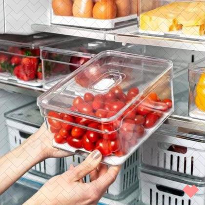 Imagem de Kit 5 Organizador Acrilico Multiuso 3,8 L Tampa Transparente