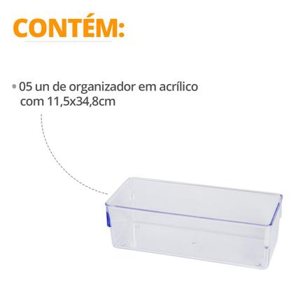 Imagem de Kit 5 Organizadores De Geladeira Modular Multiuso Gavetas Mesa