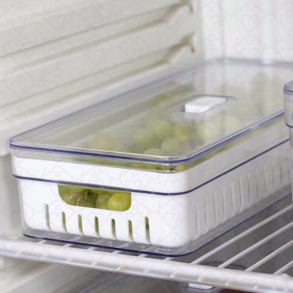 Imagem de Kit 5 Organizadores Retangular Com Tampa Resistente P/ Geladeira