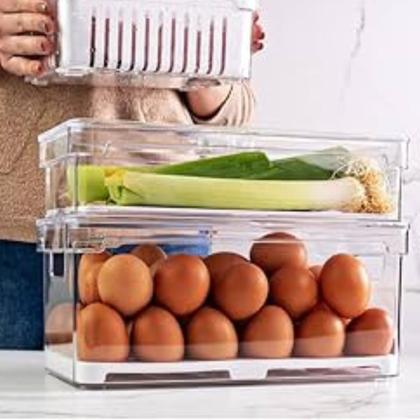 Imagem de Kit 5 Organizadores Transparente Com Tela Retangular Grande