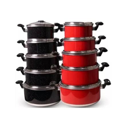 Imagem de Kit 5 Panelas Com Tampa De Vidro Alumínio Grosso - Preto