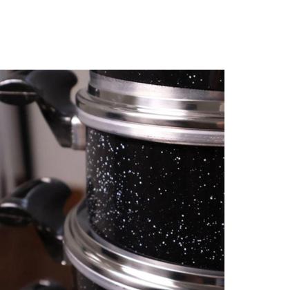 Imagem de Kit 5 Panelas Com Tampa De Vidro Alumínio Grosso - Preto