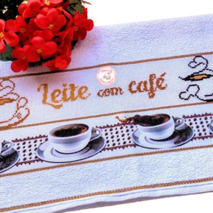 Imagem de Kit 5 Pano de Prato Copa Atoalhado Felpudo - Branco para Bordar