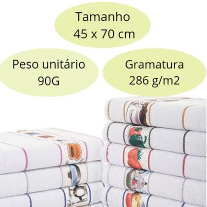 Imagem de Kit 5 Pano de Prato Copa Atoalhado Felpudo - Branco para Bordar