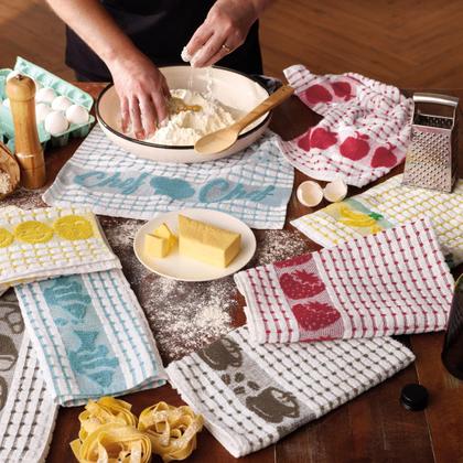 Imagem de Kit 5 panos de copa teka gourmet 42x63 cm 100% algodão