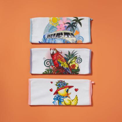 Imagem de Kit 5 Panos De Prato Copa Vies Com Varias Estampas Premium