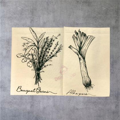 Imagem de Kit 5 Panos De Prato Crú Extra Rústico Coleção Temperos