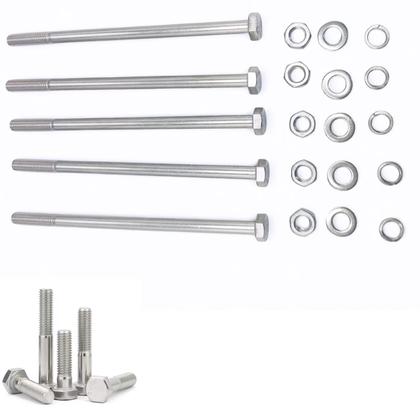 Imagem de Kit 5 parafusos meia rosca parcial sextavado inox m10*150mm