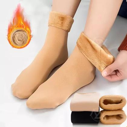 Imagem de Kit 5 Pares de Meias Térmicas Grossas De Lã Material Flexíveis Confortável e Sem Costura