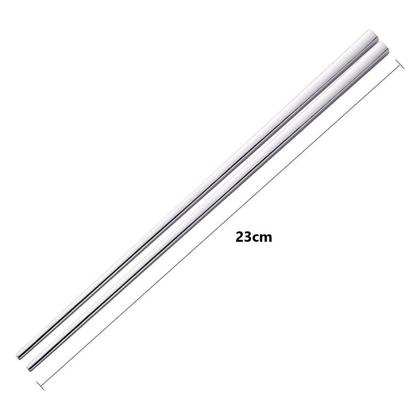 Imagem de Kit 5 Pares Hashi de Inox 23cm Comida Japonesa