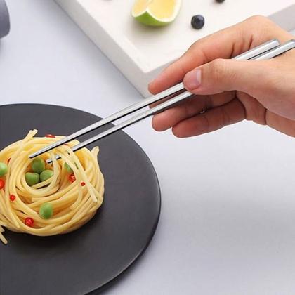 Imagem de Kit 5 Pares Hashi de Inox 23cm Comida Japonesa