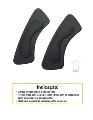 Imagem de Kit 5 Pares Protetor De Calcanhar Adesiva Almofada Preto