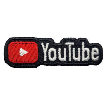 Imagem de Kit 5 Patch Bordado YouTube Termocolante Aplique 8 x 2 cm