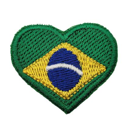 Imagem de Kit 5 Patch Brasil Coração Termocolante Aplique 4x3cm