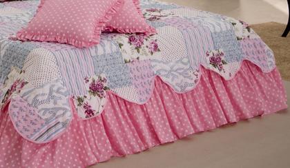 Imagem de Kit 5 Pçs Cobre Leito Colcha Casal King Belize com Babados