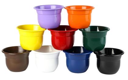 Imagem de kit 5 PÇS De vasinhos Cachepôs Estilo Bojudos Em Alumínio Coloridos/Alegria