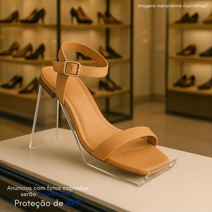 Imagem de Kit 5 Pçs Expositor Calçados Feminino Suporte Sandália Vitrine Balcão Bancada Loja Comercio Display