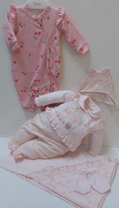 Imagem de Kit 5 Pçs Saída Maternidade Bebê Menina LeBhua Paraiso 13687