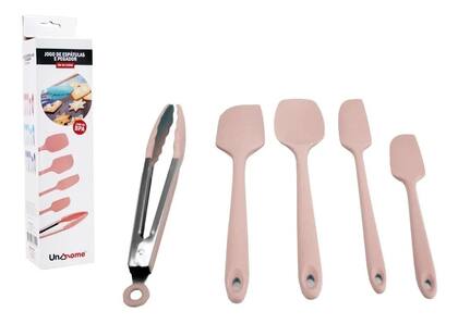 Imagem de Kit 5 Peças Espátula De Silicone Confeiteiro Pegador Pinça Cozinha Gourmet SU201323 