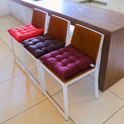 Imagem de Kit 5 Peças Futton 40x40cm Diversas Cores Futon P/Cadeiras Banquetas Sofás Pallets Almofadas Macio Com Fitas Para Amarrar