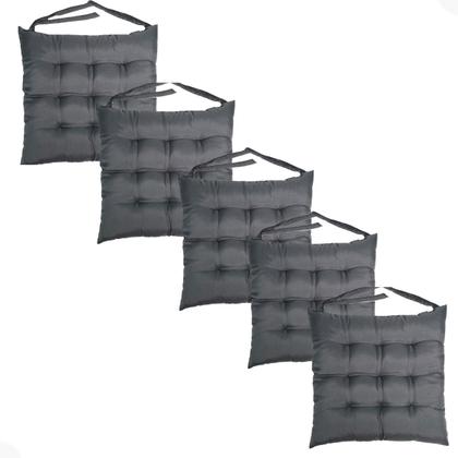 Imagem de Kit 5 Peças Futton 40x40cm Diversas Cores Futon P/Cadeiras Banquetas Sofás Pallets Almofadas Macio Com Fitas Para Amarrar