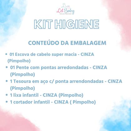 Imagem de Kit 5 Peças Higiene do Bebê Pimpolho Escova Pente Tesourinha Cortador de unhas Infantil Azul