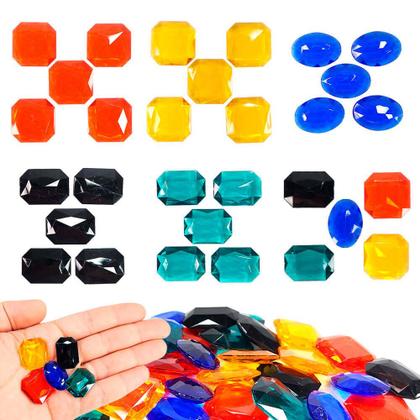 Imagem de Kit 5 Pedras Preciosas Formatos Diversos Acrílico- RPG