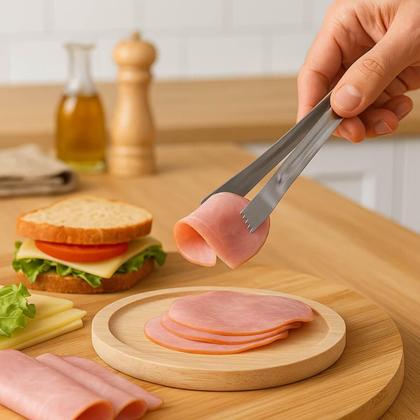 Imagem de Kit 5 Pegadores Inox 14cm Mini para Buffets Bar Bebidas Lyor Servir Frutas Frios Aperitivos