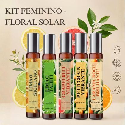 Imagem de Kit 5 Perfumes Femininos Cítricos Elegantes 10ml Spray